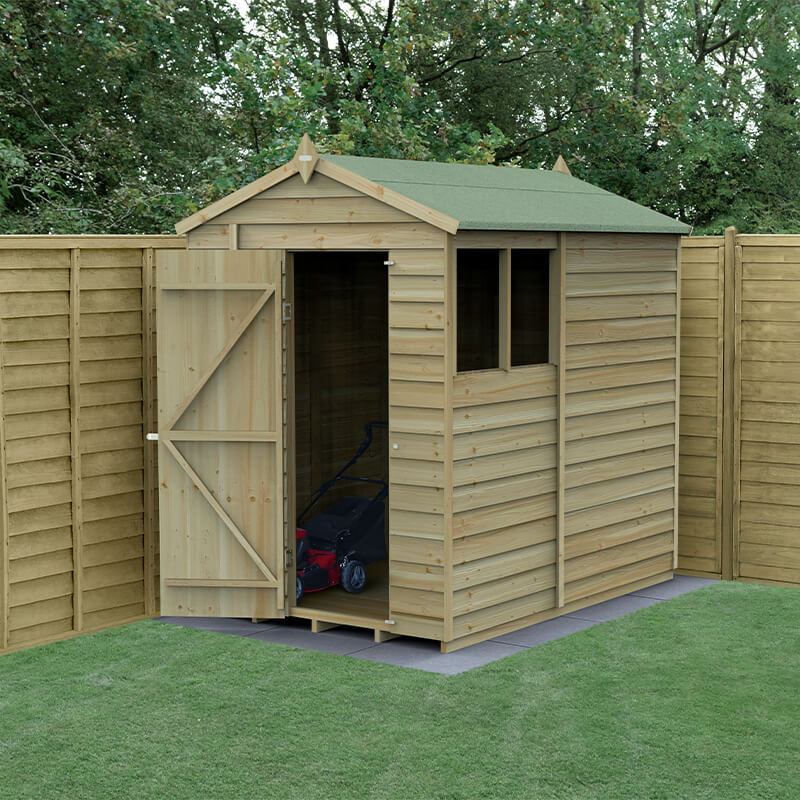 7' x 5' Forest 4Life 25yr Guarantee Overlap Pressure Treated Apex Wooden Shed (2.18m x 1.64m)