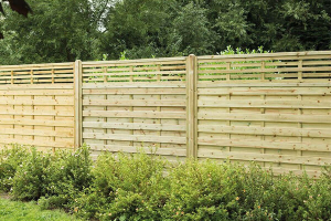 a run of decorative pressure treated fence panels - one of our garden fencing ideas
