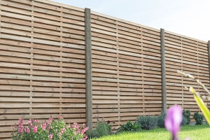 Forest 6x6 Pressure Treated Contemporary Double Slatted Fence Panels