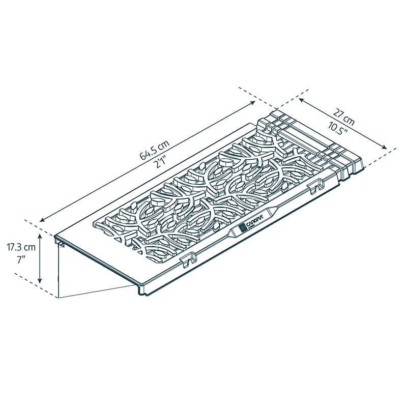 2' x 1' Palram Canopia Leaves Greenhouse Shelves - 2 Pack (0.65m x 0.26m) Technical Drawing