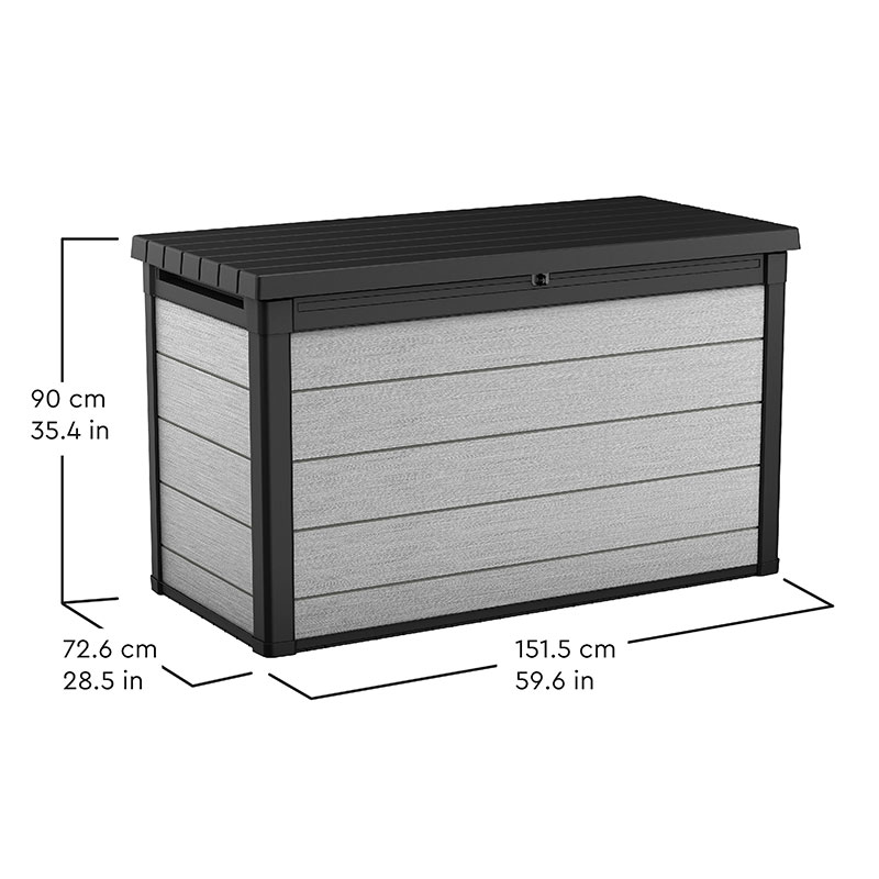 5' x 2' Keter Denali Duotech 757L Garden Storage Box (1.52m x 0.73m) Technical Drawing