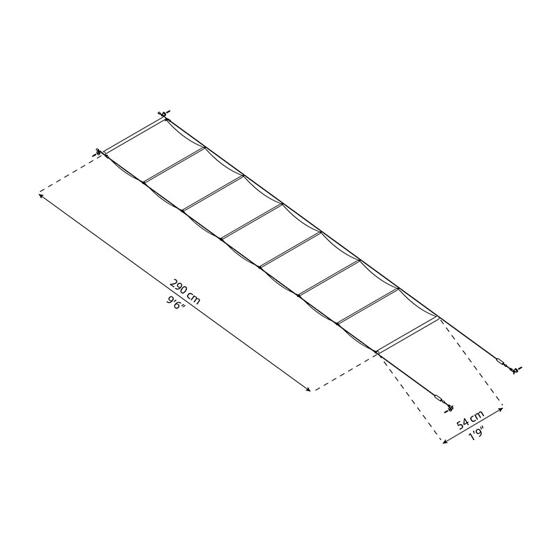3m x 3.05m Palram Canopia Patio Cover Roof Blinds - White Technical Drawing