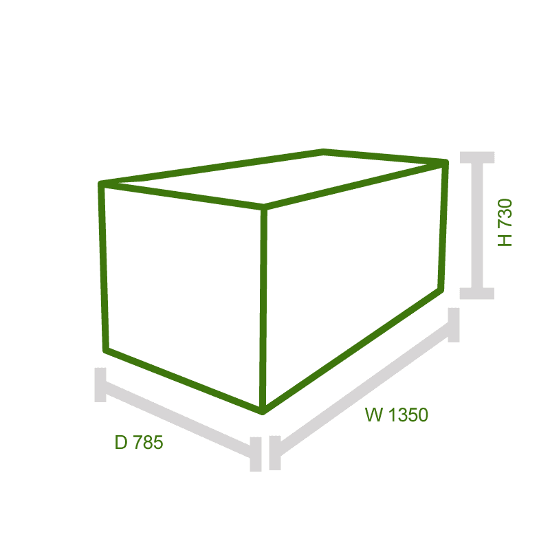 4x2 Trimetals Blue Protect.a.Box - Premium Metal Garden Storage Technical Drawing