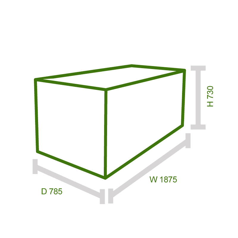 6x2 Trimetals Blue Protect.a.Box - Premium Metal Garden Storage Technical Drawing