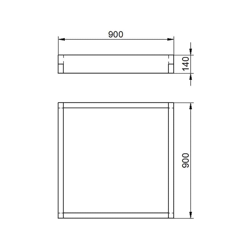 Forest Caledonian Small Raised Bed 3' x 3' (0.9m x 0.9m) Technical Drawing
