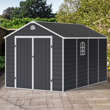 8' x 12' Lotus Sono Plastic Garden Shed with Foundation Kit (2.41m x 3.66m)