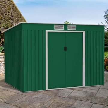 8' x 6' Lotus Hestia Pent Metal Shed with Foundation Kit (2.51m x 1.81m)