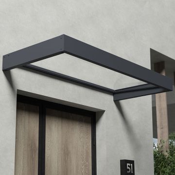 7’1 x 3’1 Palram Canopia Sophia 2150 Grey Clear Door Canopy (2.15m x 0.95m)
