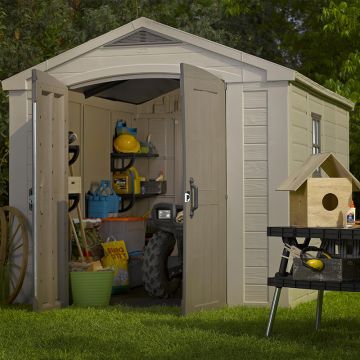 8' x 11' Keter Factor Plastic Garden Shed (2.57m x 3.32m)