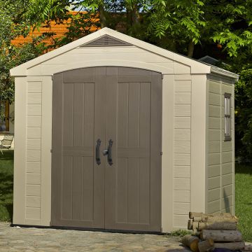 8' x 6' Keter Factor Plastic Garden Shed (2.57m x 1.82m)