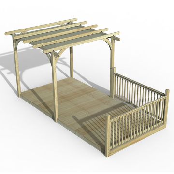 8' x 16' Forest Pergola Deck Kit with Retractable Canopy No. 3 (2.4m x 4.8m)