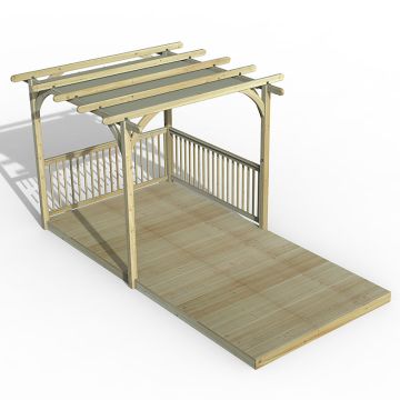 8' x 16' Forest Pergola Deck Kit with Retractable Canopy No. 5 (2.4m x 4.8m)