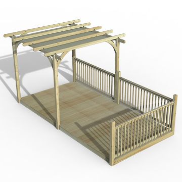 8' x 16' Forest Pergola Deck Kit with Retractable Canopy No. 7 (2.4m x 4.8m)