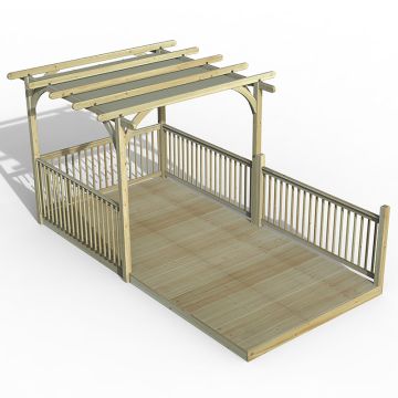 8' x 16' Forest Pergola Deck Kit with Retractable Canopy No. 10 (2.4m x 4.8m)