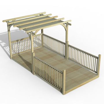 8' x 16' Forest Pergola Deck Kit with Retractable Canopy No. 11 (2.4m x 4.8m)