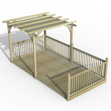16' x 8' Forest Large Pergola Deck Kit with Canopy (4.88m x 2.44m)