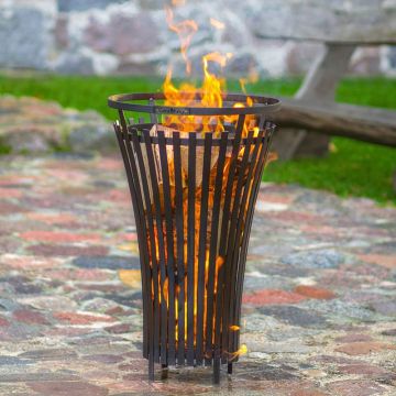 Cook King Flame Black Steel Fire Basket