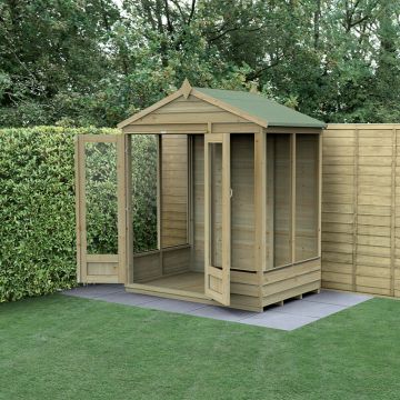 6' x 4' Forest 4Life 25yr Guarantee Double Door Apex Summer House (1.99m x 1.23m)