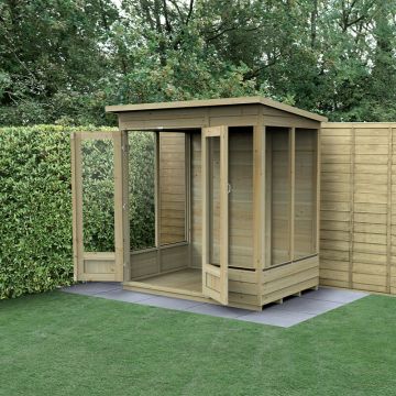 6' x 4' Forest 4Life 25yr Guarantee Double Door Pent Summer House (1.98m x 1.4m)