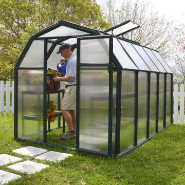 Rion EcoGrow 6x10 Green Greenhouse with Resin Frame
