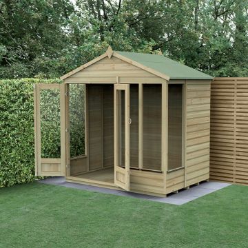 7' x 5' Forest Beckwood 25yr Guarantee Double Door Apex Summer House (2.28m x 1.53m)