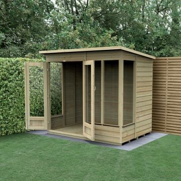 7' x 5' Forest Beckwood 25yr Guarantee Double Door Pent Summer House (2.26m x 1.7m)