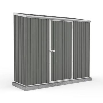 7'5 x 2'7 Absco Space Saver Pent Metal Shed - Grey