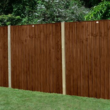 Forest 6' x 5' Pressure Treated Featheredge Fence Panel (Dark Brown) (1.83m x 1.54m)
