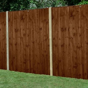 Forest 6' x 6' Pressure Treated Featheredge Fence Panel (Dark Brown) (1.83m x 1.85m)