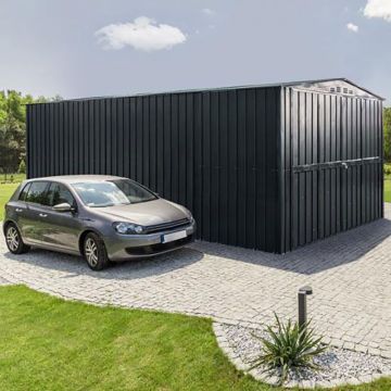 10' x 23' Lotus Double Door Garage - Anthracite Grey (2.9m x 7m)
