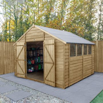 10' x 10' Forest 4Life Overlap Pressure Treated Double Door Apex Wooden Shed