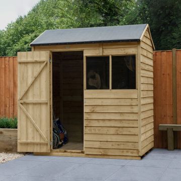 6' x 4' Forest Overlap Pressure Treated Reverse Apex Wooden Shed