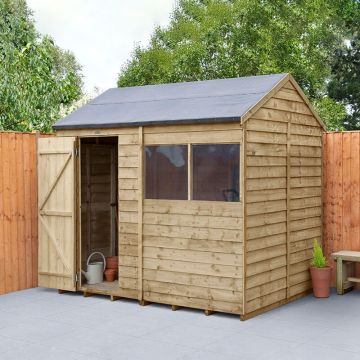 8' x 6' Forest Overlap Pressure Treated Reverse Apex Wooden Shed