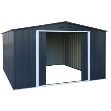10' x 10' Sapphire Apex Anthracite Metal Shed