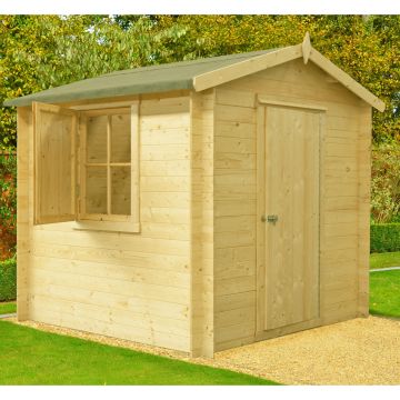 7x7 Shire Camelot 19mm Log Cabin
