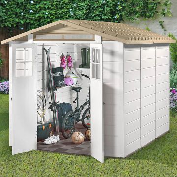 6'6 x 8' Shire Tuscany Evo 240 Apex Plastic Double Door Shed (2.02m x 2.42m)
