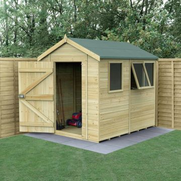 8' x 6' Forest Timberdale 25yr Guarantee Tongue & Groove Pressure Treated Apex Shed – 3 Windows (2.5m x 1.98m)