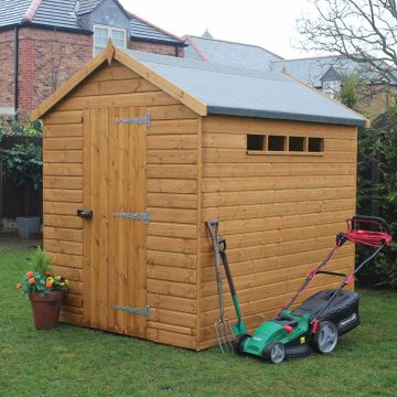 8' x 6' Traditional Apex Security Wooden Garden Shed (2.44m x 1.83m)
