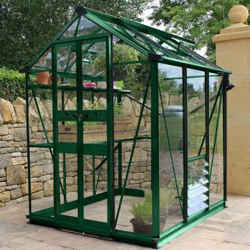 4' x 6' Halls Cotswold Birdlip Small Greenhouse in Green