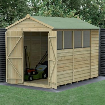 10' x 6' Forest Beckwood 25yr Guarantee Shiplap Pressure Treated Double Door Apex Wooden Shed (3.01m x 1.99m)