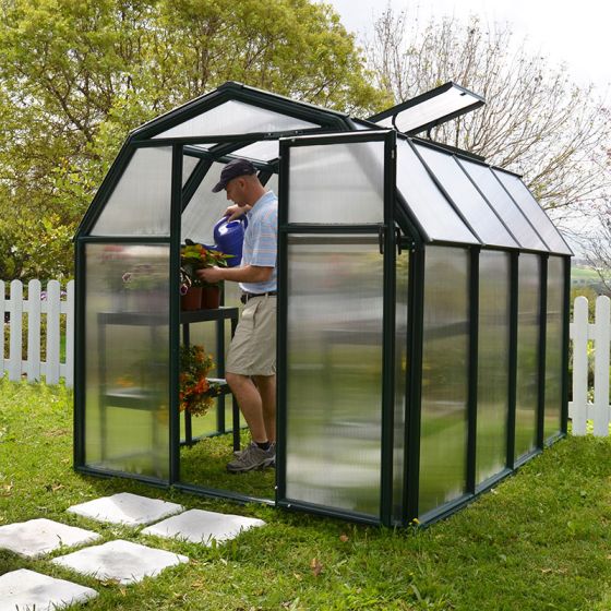6'x8' Palram Canopia Rion EcoGrow Green Greenhouse with Resin Frame