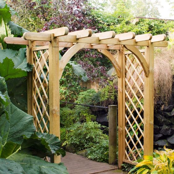 Forest Large Ultima Wooden Garden Pergola Arch 8' x 4'
