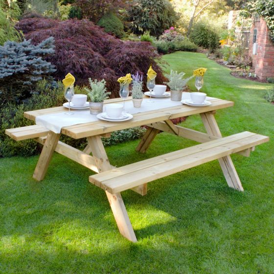 Forest 1.8m Large Rectangular Picnic Table

