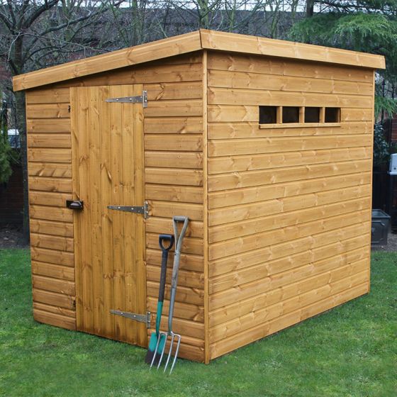 12' x 8' Traditional Pent Security Wooden Garden Shed (3.66m x 2.44m)
