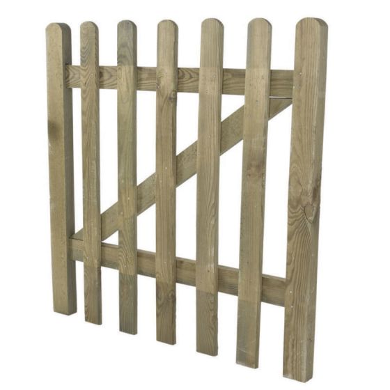 Forest 3' x 3' Wooden Pressured Treated Pale Picket Wooden Gate
