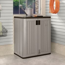 Suncast Base Utility/ Garage Cabinet Grey - Plastic Storage Cupboard