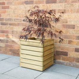Forest Linear Square Wooden Garden Planter 1'x1' (0.4x0.4m)