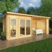 Mercia Studio 6m x 3m Double Glazed Pent Log Cabin and Gazebo with Sides (34mm)
