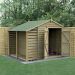 8' x 6' Forest 4Life 25yr Guarantee Overlap Pressure Treated Windowless Double Door Apex Wooden Shed with Lean To (2.42m x 2.65m)