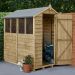 6' x 4' Forest Overlap Pressure Treated Apex Wooden Shed - 4 Windows